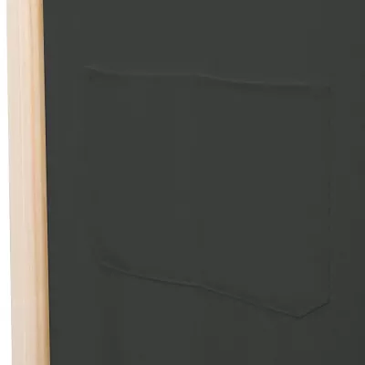 Paravan cameră, 5 panouri, gri, 200x170x4 cm, material textil