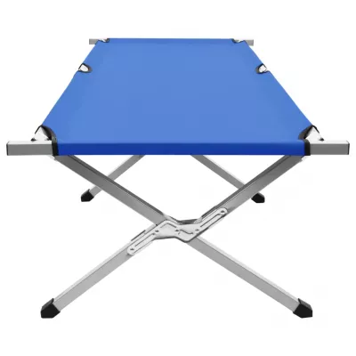 Pat de camping, albastru, 190 x 74 x 47 cm