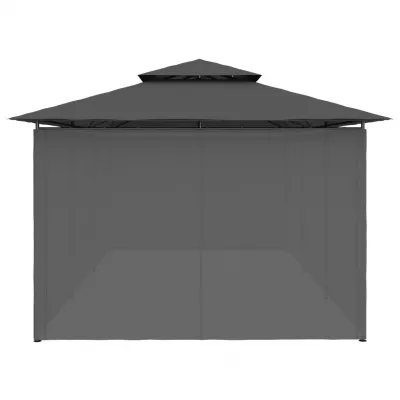 Pavilion cu perdele, antracit, 600 x 298 x 270 cm