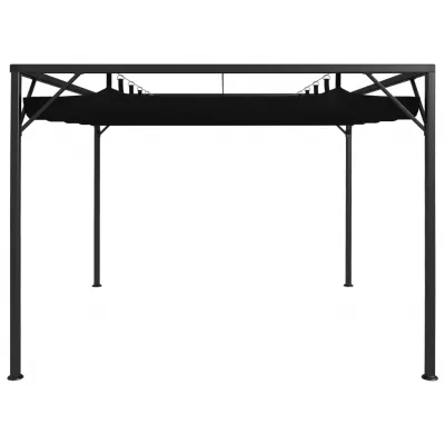Pavilion de grădină cu acoperiș retractabil, antracit, 3 x 3 m