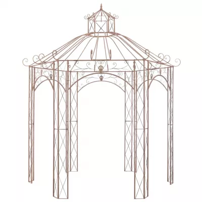 Pavilion de grădină, maro antichizat, 3 m, fier