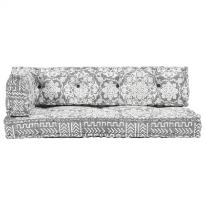 Pernă pentru canapea din paleți, gri deschis, textil, petice