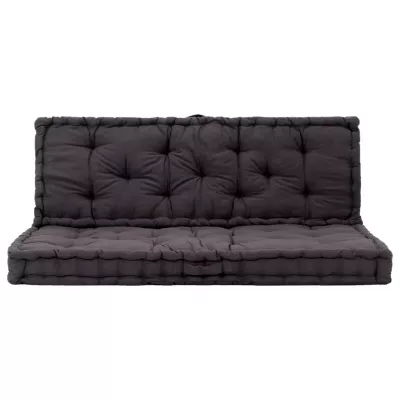 Perne de canapea din paleți, 2 buc., negru, bumbac
