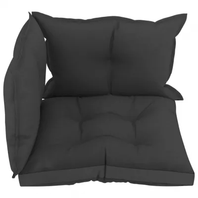 Perne de canapea din paleți, 3 buc., negru, material textil