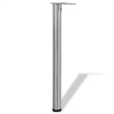 Picioare de masă inălțime reglabilă din nichel șlefuit, 710 mm, 4 buc