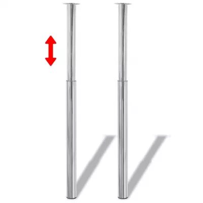 Picioare de masă telescopice, 4 buc., crom, 710 mm-1100 mm