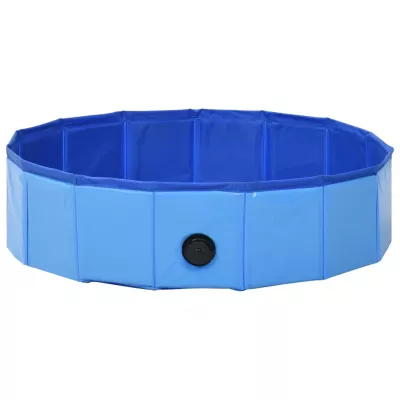 Piscină pentru câini pliabilă, albastru, 80 x 20 cm, PVC