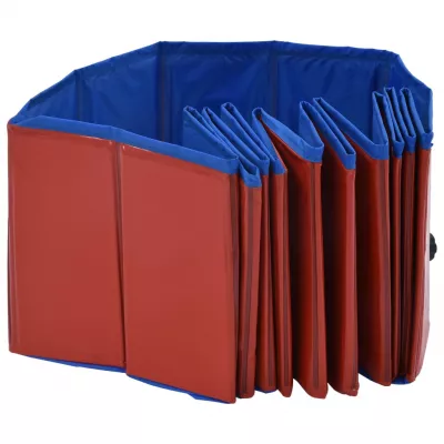 Piscină pentru câini pliabilă, roșu, 120 x 30 cm, PVC