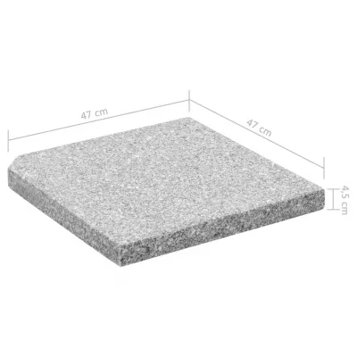 Plăci de greutate umbrelă, 4 buc., gri, 100 kg, granit, pătrat