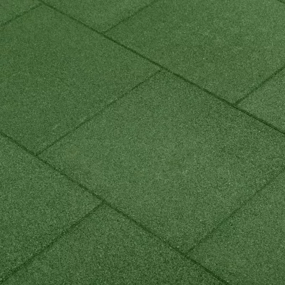 Plăci de protecție la cădere 24 buc, verde, 50x50x3 cm, cauciuc