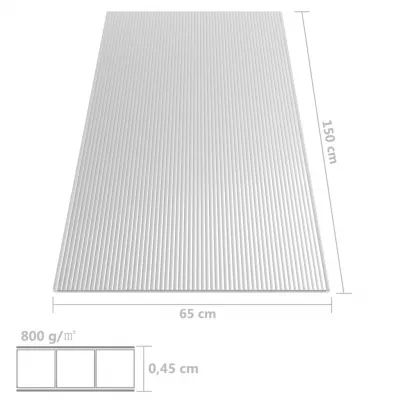 Plăci din policarbonat, 5 buc., 150 x 65 cm, 4,5 mm