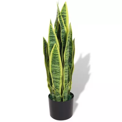 Plantă artificială Limba-soacrei cu ghiveci, 65 cm, verde