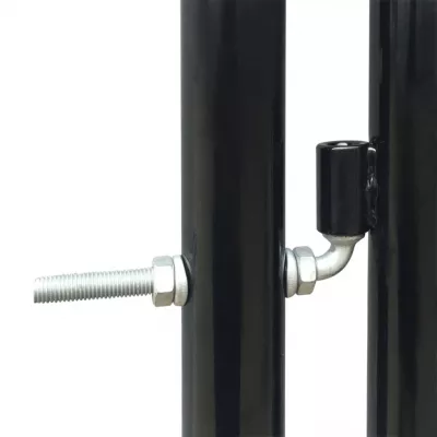 Poartă dublă neagră pentru gard 300 x 175 cm