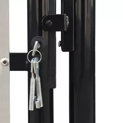 Poartă dublă neagră pentru gard 300 x 175 cm
