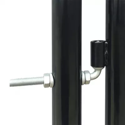 Poartă dublă neagră pentru gard 300 x 200 cm