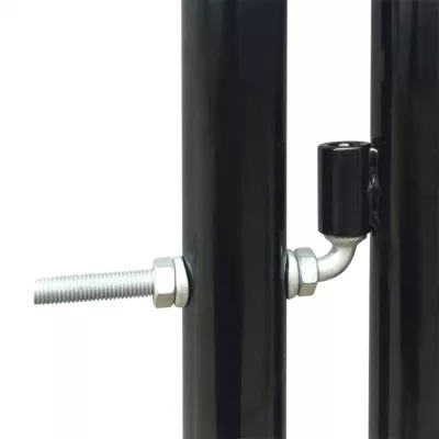 Poartă neagră pentru gard 100 x 225 cm