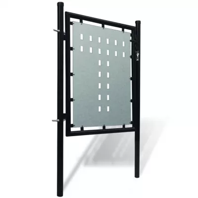 Poartă pentru gard simplă, negru, 100 x 125 cm