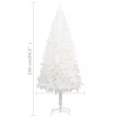 Pom de Crăciun artificial, ace cu aspect natural, alb, 240 cm