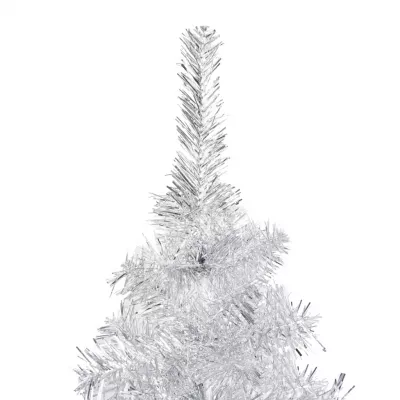 Pom de Crăciun artificial cu suport, argintiu, 210 cm, PET