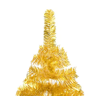 Pom de Crăciun artificial cu suport, auriu, 210 cm, PET