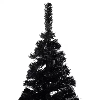 Pom de Crăciun artificial cu suport, negru, 150 cm, PVC