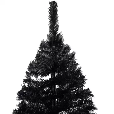 Pom de Crăciun artificial cu suport, negru, 180 cm, PVC