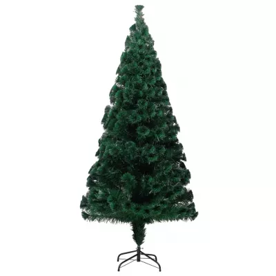 Pom de Crăciun artificial cu suport, verde, 210cm, fibră optică