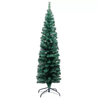 Pom de Crăciun artificial subțire cu suport verde 150 cm PVC