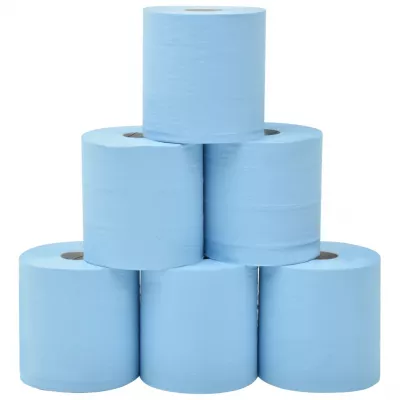 Prosoape hârtie industrială 2 straturi, albastru, 6 role, 20 cm