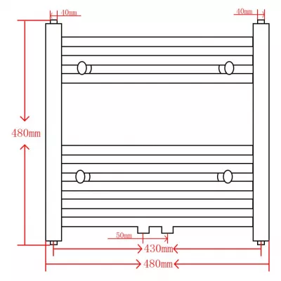 Radiator port-prosop incălzire baie, curbat, 480 x 480 mm, negru