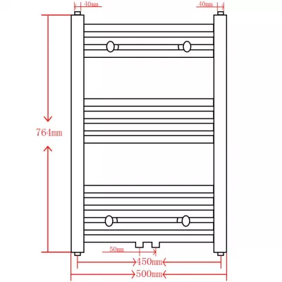 Radiator port-prosop incălzire centrală baie, drept, 500 x 764 mm, gri