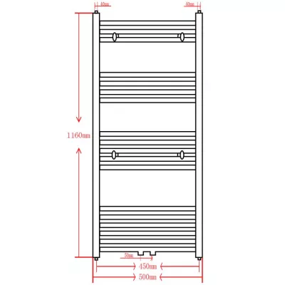 Radiator port-prosop incălzire centrală, curbat, 500 x 1160 mm, gri