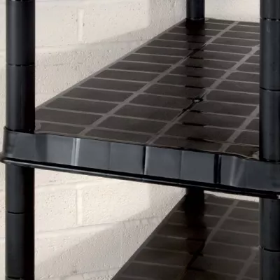 Raft de depozitare cu 5 polițe, negru, 85x40x185 cm, plastic