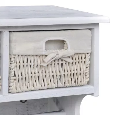 Raft de perete, alb, 60 x 23,5 x 33 cm, lemn de paulownia