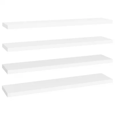 Rafturi de perete, 4 buc., alb, 120 x 23,5 x 3,8 cm, MDF