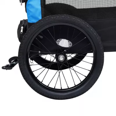 Remorcă bicicletă &amp; cărucior 2-in-1 animale, albastru și negru