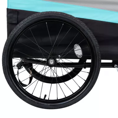Remorcă bicicletă & cărucior 2-in-1 XXL, albastru, gri și negru