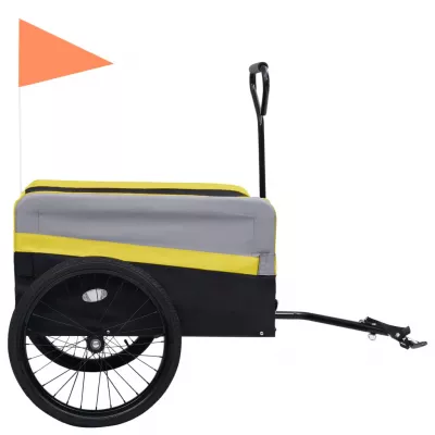 Remorcă bicicletă & cărucior 2-in-1 XXL, galben, gri și negru
