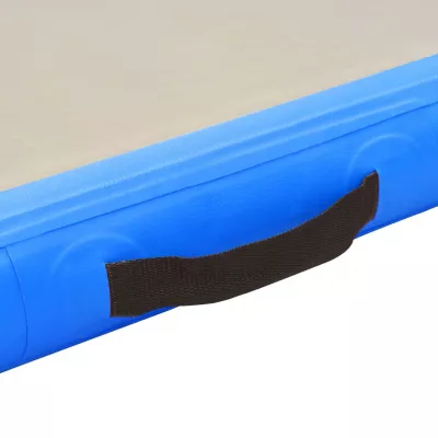Saltea gimnastică gonflabilă cu pompă albastru 800x100x10cm PVC