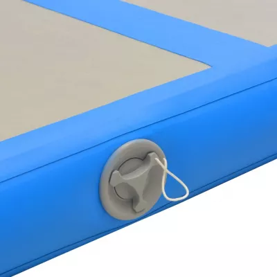 Saltea gimnastică gonflabilă cu pompă albastru 800x100x10cm PVC