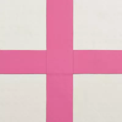 Saltea gimnastică gonflabilă cu pompă roz 200x200x10 cm PVC
