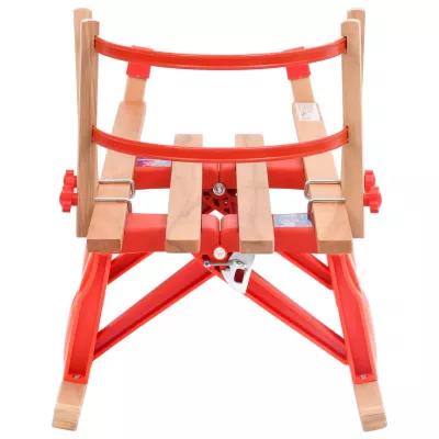 Sanie pliabilă pentru zăpadă cu spătar, 110 cm, lemn