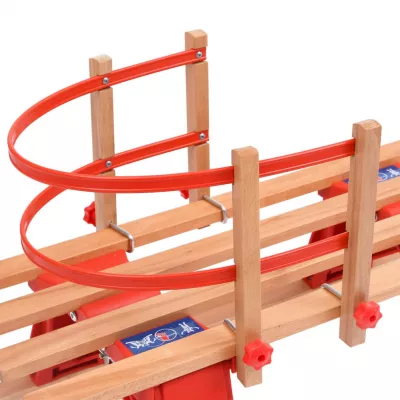 Sanie pliabilă pentru zăpadă cu spătar, 110 cm, lemn
