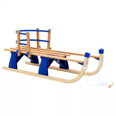 Sanie pliabilă pentru zăpadă cu spătar, lemn, 110 cm