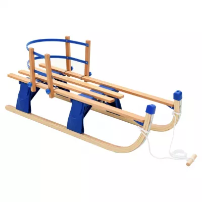 Sanie pliabilă pentru zăpadă cu spătar, lemn, 110 cm