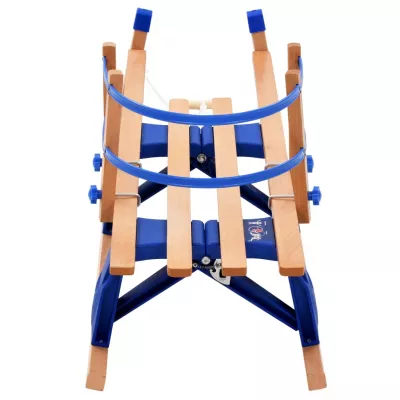 Sanie pliabilă pentru zăpadă cu spătar, lemn, 110 cm