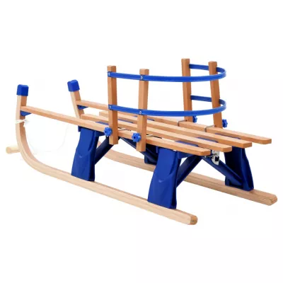 Sanie pliabilă pentru zăpadă cu spătar, lemn, 110 cm