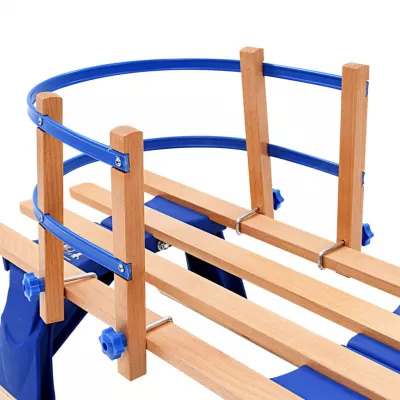 Sanie pliabilă pentru zăpadă cu spătar, lemn, 110 cm