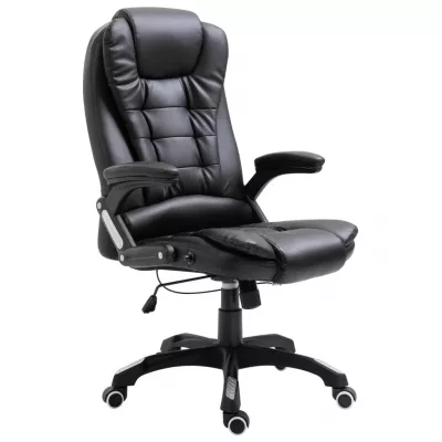 Scaun de birou, negru, piele