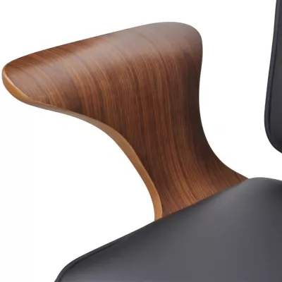 Scaun de birou reglabil din lemn curbat, piele artificială